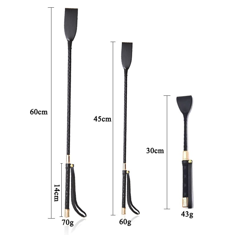 45-60CM Black PU Leather Spanking Paddle Long Whip Flirting slave BDSM Bondage Flogger Sex Toys For Women Adults SM Games - Image 2