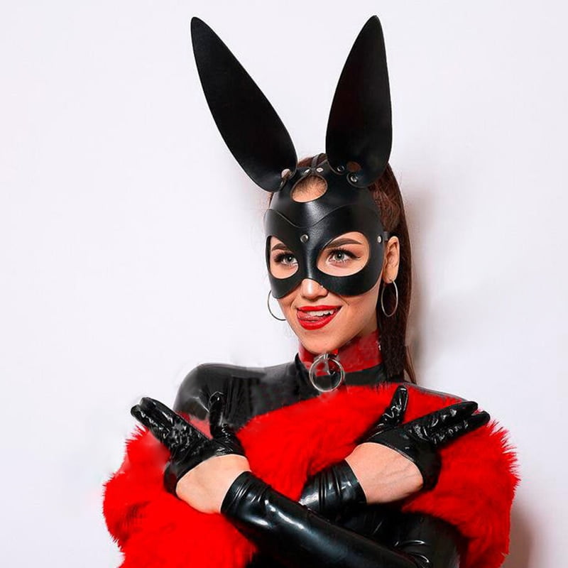 Fullyoung New Sexy Leather Cat Mask Bdsm Fetish Cat Head Black Half Eyes Cosplay Face Adult Halloween Masquerade Party Masks - Image 3