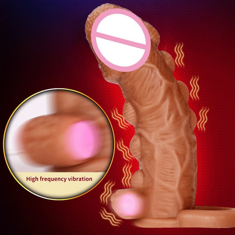 Dildo Extender Penis Enlargement Reusable Sleeve Silicone Big Dotted Penis Sleeve Cock Ring With Solid Glans Delay Ejaculation - Image 4