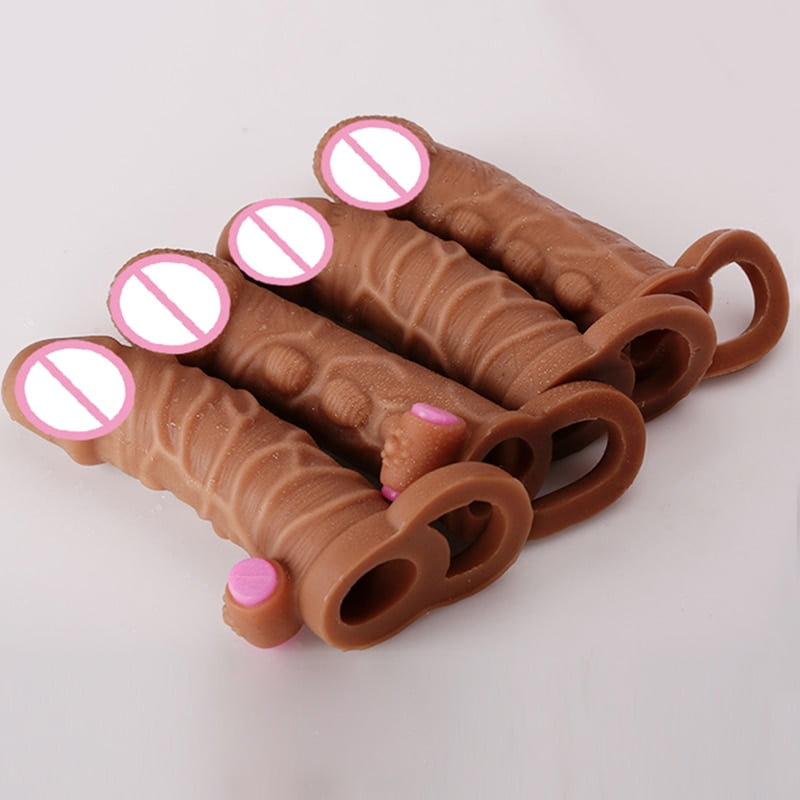 Dildo Extender Penis Enlargement Reusable Sleeve Silicone Big Dotted Penis Sleeve Cock Ring With Solid Glans Delay Ejaculation - Image 6
